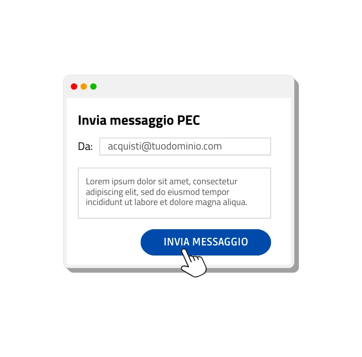 Illustrazione: Invia Messaggio Certificato